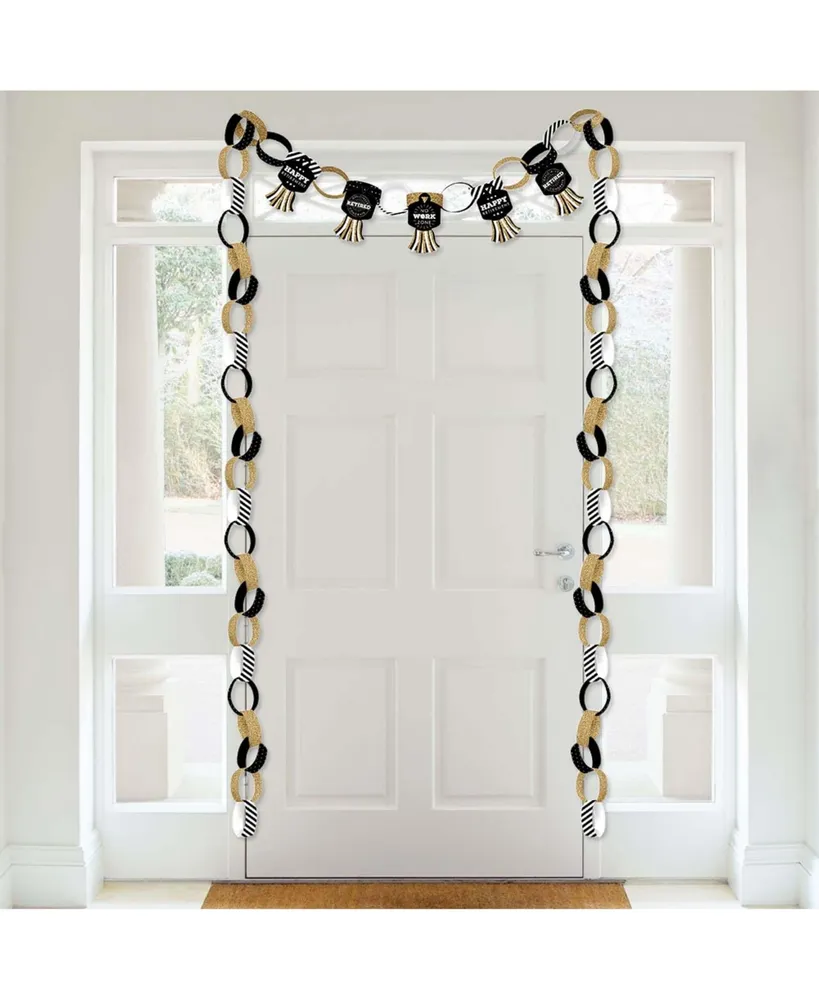 Big Dot of Happiness Happy Retirement - 90 Chain Links & 30 Tassels Paper Chains Garland - 21 feet