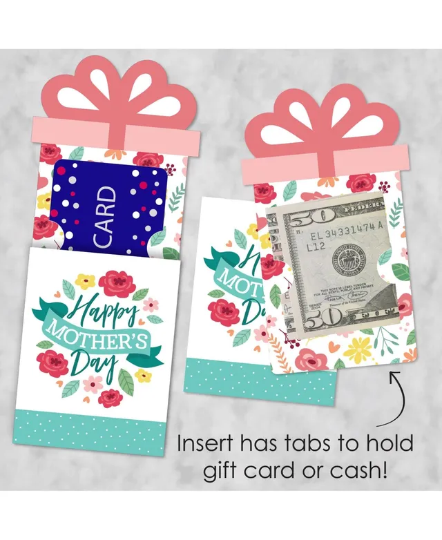 Big Dot Of Happiness Colorful Floral Happy Mother's Day - Money & Nifty  Gifty Card Holders - 8 Ct