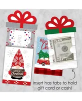 Big Dot of Happiness Assorted Red & Green Holiday - Money & Gift Card Nifty Gifty Card Holders - 8 Ct