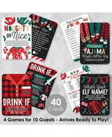 Christmas Pajamas - 4 Holiday Party Games - 10 Cards Each - Gamerific Bundle
