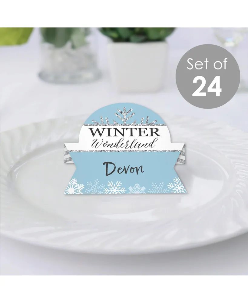 Winter Wonderland Winter Wedding Tent Card Table Setting Name Place Cards 24 Ct