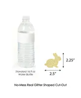 Big Dot of Happiness Gold Glitter Bunnies - No-Mess Real Gold Glitter Cut-Outs Easter Confetti 24 Ct