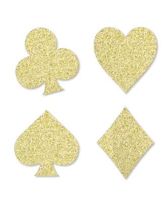 Big Dot of Happiness Gold Glitter Card Suits No-Mess Real Gold Glitter Cut-Outs Casino Confetti 24 Ct