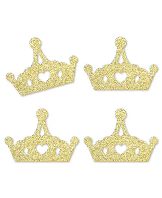Big Dot of Happiness Gold Glitter Princess Crown - No-Mess Real Gold Glitter Cut-Outs Confetti 24 Ct