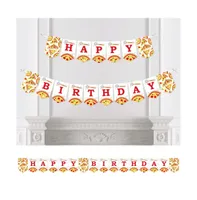 Pizza Party Time - Bunting Banner - Birthday Party Decorations - Happy Birthday
