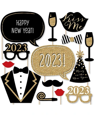 Big Dot of Happiness New Years Eve Party - Gold - 2025 New Year's Photo Booth Props Kit - 20 Count