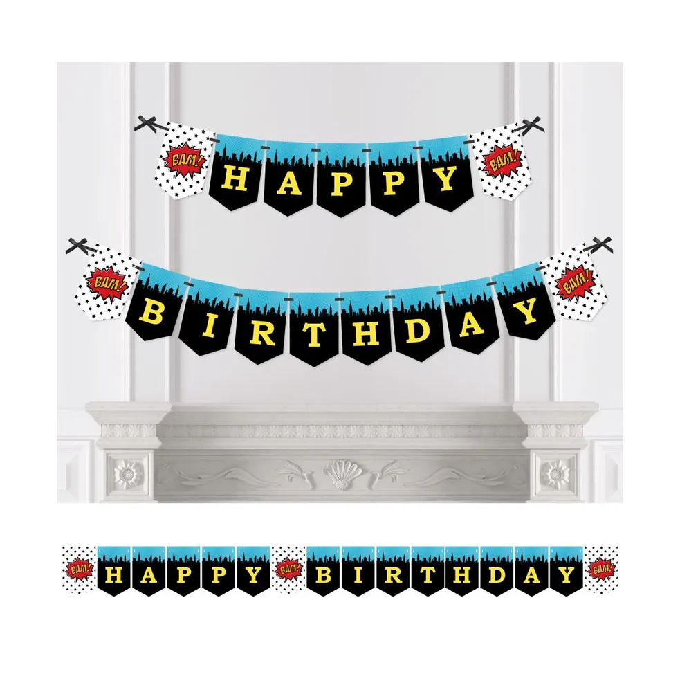Big Dot Of Happiness Bam Superhero - Bunting Banner - Comic Book Party  Decorations - Happy Birthday