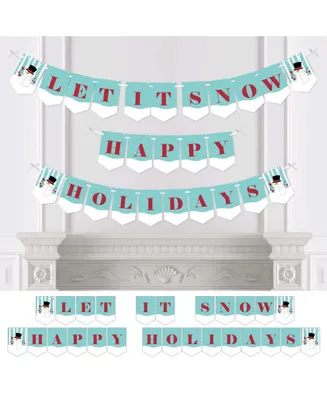 Let It Snow - Snowman Christmas Bunting Banner Decor -Let It Snow Happy Holidays