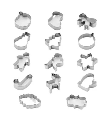 Zulay Kitchen Metal Christmas Cookie Cutters 14-Pc.
