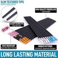 10 Pairs Premium Japanese Chopsticks Reusable & Durable Design