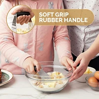 Zulay Kitchen Stainless Steel Dough Blender, Pastry Cutter, Heavy Duty Blender and Cutter with Blades