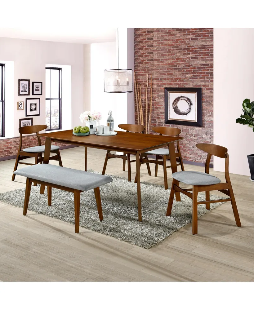 WestinTrends 63" Mid Century Modern Solid Wood Dining Room Table