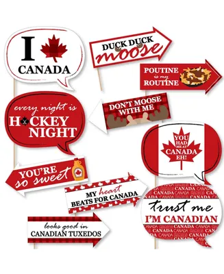 Funny Canada Day - Canadian Party Photo Booth Props Kit - 10 Piece