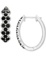 Onyx Small Hoop Earrings in Sterling Silver