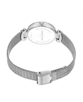 Kenneth Cole New York Women's Diamond Accent Dial Silver-Tone Stainless Steel Mesh Bracelet Watch 34mm