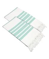 Linum Home Herringbone Pestemal 100% Turkish Cotton 2-Pack Beach Towels