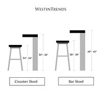 WestinTrends Tufted Velvet Counter Stool