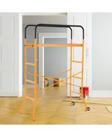 Homcom 4-Step Steel Steel Scaffold 2 Wheels Platform Anti-Skid Film