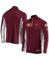 Men's Colosseum Maroon Arizona State Sun Devils Oht Military-inspired Appreciation Snow Cruise Raglan 1/4-zip Jacket