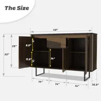 Costway 3-Door Kitchen Buffet Server Sideboard Storage Cupboard