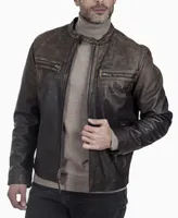Frye Men's Vintage Two-Tone Leather Cafe Racer Jacket