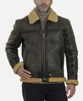 Frye Men's Crackle Finish Shearling Jacket