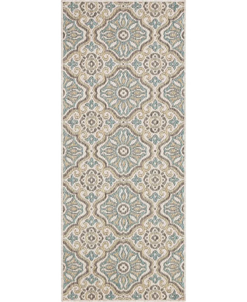 Mohawk Malibu Outdoor Portugal Tile 2'5" x 6' Area Rug