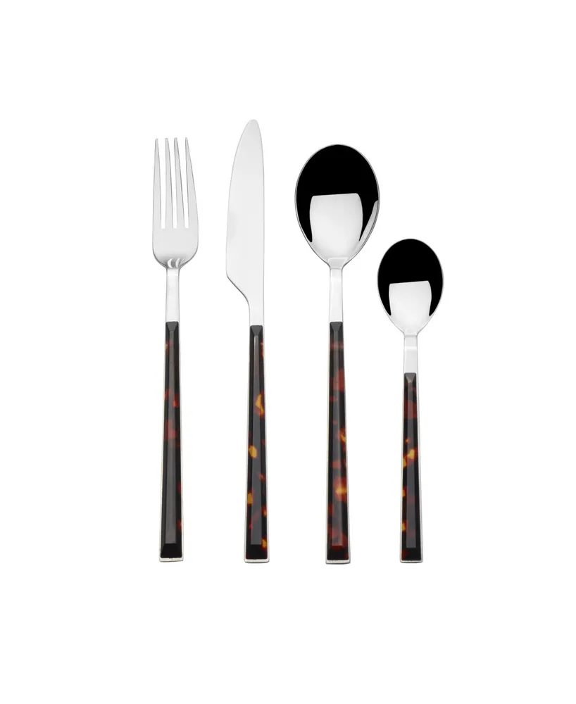 Mikasa Tortoise Pattern 16 Piece Flatware Set