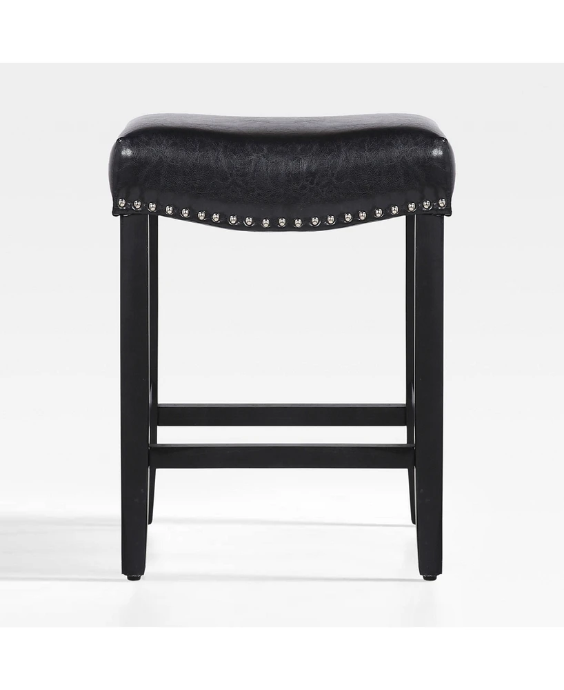 24" Upholstered Saddle Seat Counter Stool