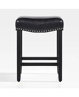 24" Upholstered Saddle Seat Counter Stool