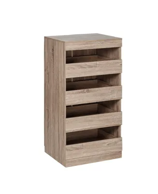 Honey Can Do Tall and Narrow Stackable Storage Drawers with Wood Finish