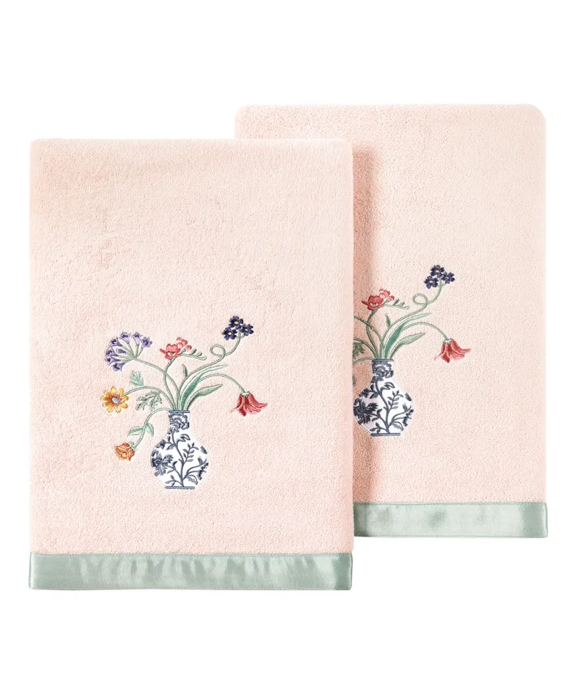 Linum Home Textiles Turkish Cotton Stella Embellished Bath Towel Set, 2 Piece