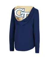 Women's Colosseum Navy Georgia Tech Yellow Jackets Catalina Hoodie Long Sleeve T-shirt