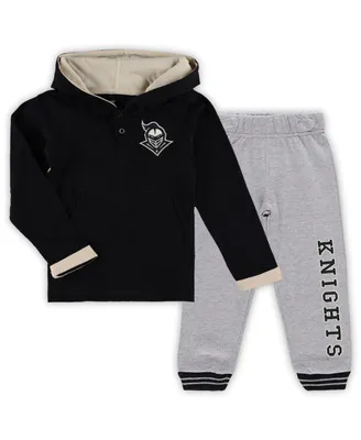 Toddler Boys Colosseum Black and Heathered Gray Ucf Knights Poppies Pullover Hoodie Sweatpants Set