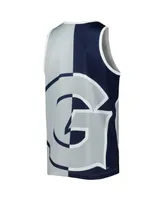 Men's Mitchell & Ness Allen Iverson Navy, Gray Georgetown Hoyas Sublimated Player Tank Top