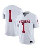 Men's Jordan White Oklahoma Sooners #1 Away Game Jersey