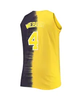 Men's Mitchell & Ness Chris Webber Navy, Maize Michigan Wolverines Big and Tall Player Tie-Dye Jersey