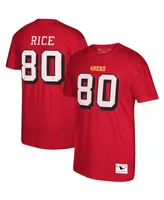 Men's Mitchell & Ness San Francisco 49ers Jerry Rice Scarlet Retired Player Name and Number T-shirt