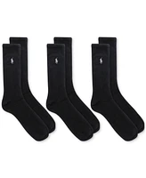 Polo Ralph Lauren 3 Pack Ribbed Cushion Foot Crew Men's Socks