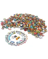 Professor Puzzle Around the World in 80 Drinks Circular Jigsaw Puzzle Set, 1002 Pieces