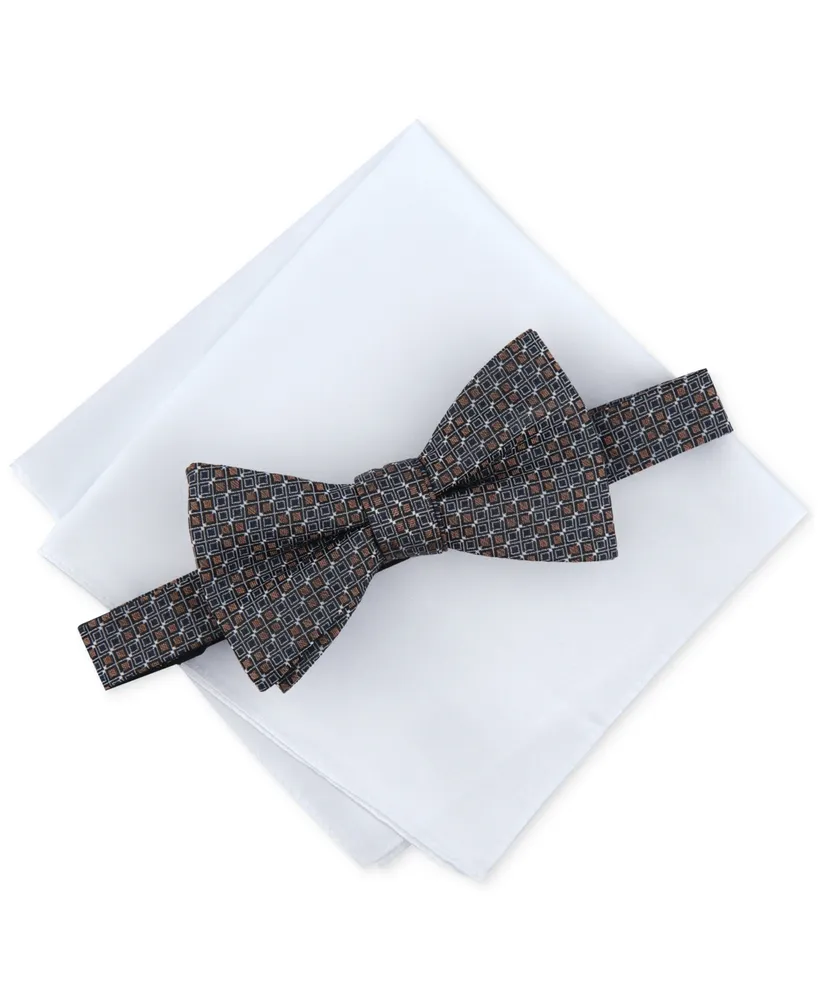 Alfani Men's Elinor Neat Bow Tie & Pocket Square Set, Created for Macy's