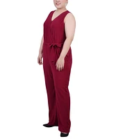 Ny Collection Plus Sleeveless Belted Jumpsuit