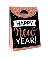 Big Dot of Happiness Rose Gold Happy New Year New Years Eve Gift Favor Bags Party Goodie Boxes 12 Ct