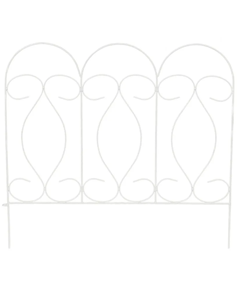 Sunnydaze Decor 5-Piece Traditional Iron Garden Border Fencing - 10 ft - White