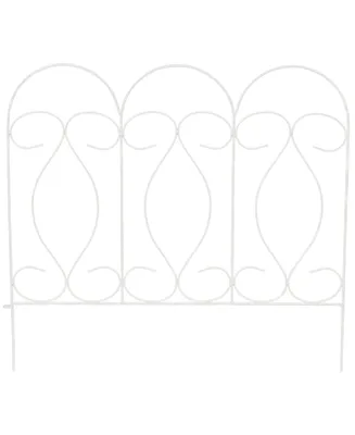 Sunnydaze Decor 5-Piece Traditional Iron Garden Border Fencing - 10 ft - White