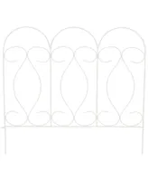 Sunnydaze Decor 5-Piece Traditional Iron Garden Border Fencing - 10 ft - White