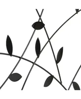 Sunnydaze Decor 5-Piece Modern Leaves/Vines Steel Border Fencing - 6 ft - Black