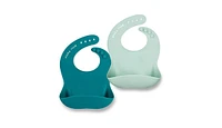 Simka Rose Toddler Silicone Baby Bibs, 2 Pack