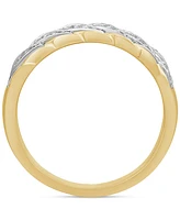 Men's Diamond Chain Link Style Band (1/5 ct. t.w.) in Sterling Silver & 14k Gold-Plate