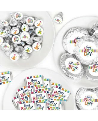 Cheerful Happy Birthday - Colorful Party Candy Favor Sticker Kit - 304 Pieces